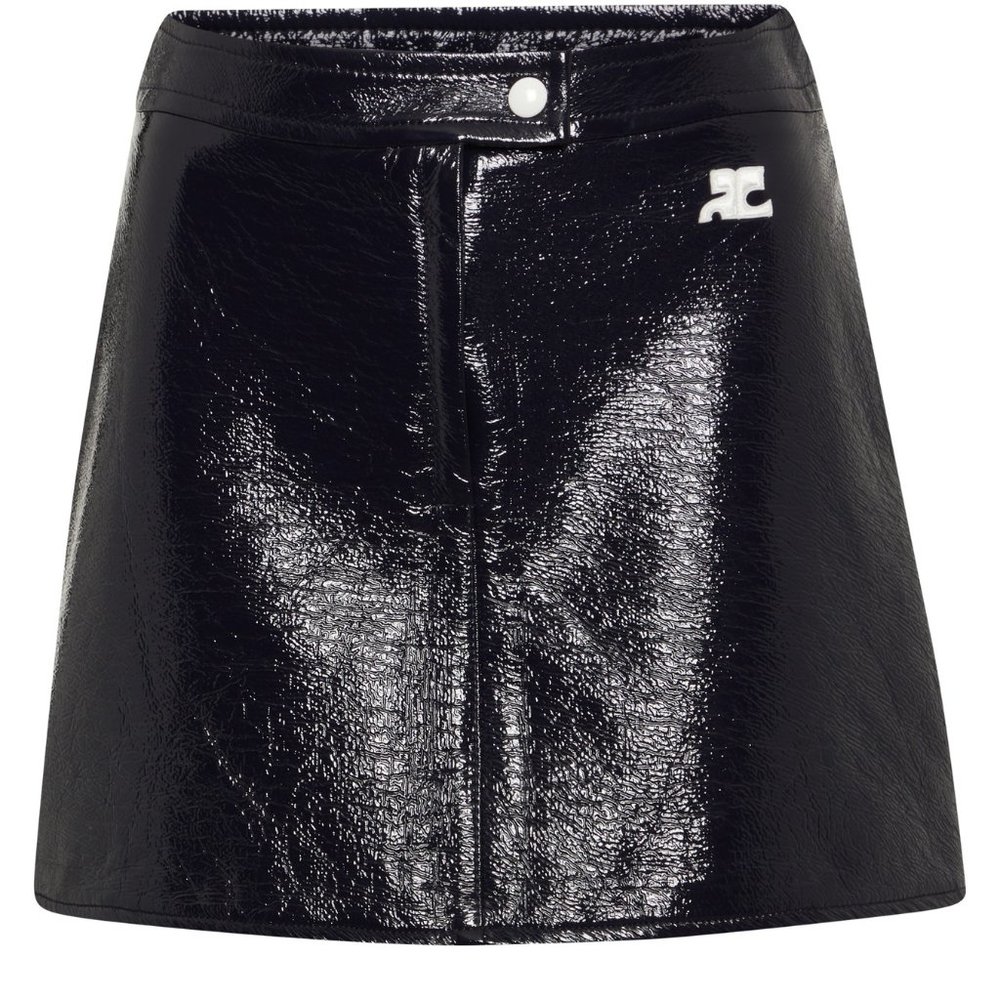 COURREGES Vinyl Reedition Skirt - Navy - SZ 36